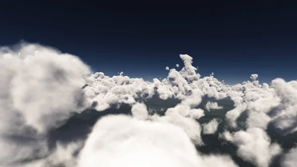Πετούν πάνω από μεγάλα σύννεφα — Φωτογραφία Αρχείου