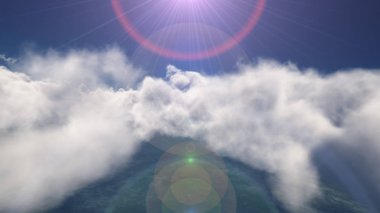 fly above big clouds