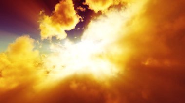 above clouds sun ray sunset