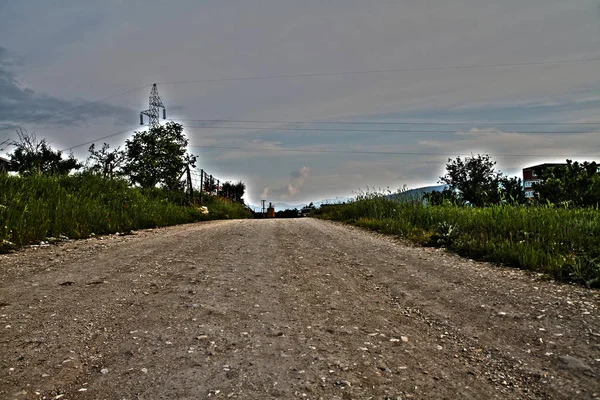 Langer gerader Weg — Stockfoto