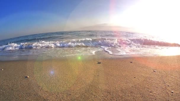 Ola de playa macro cámara lenta — Vídeos de Stock