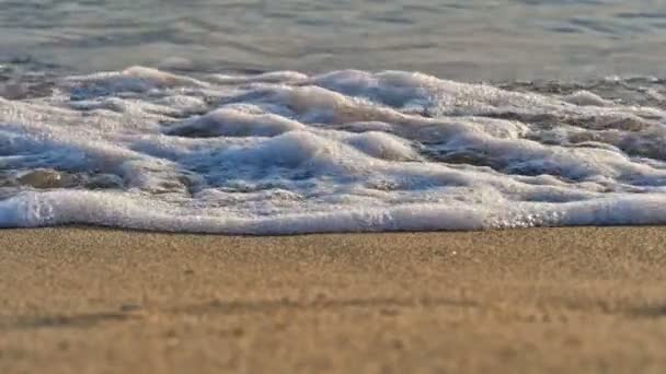 Ola de playa macro cámara lenta — Vídeo de stock