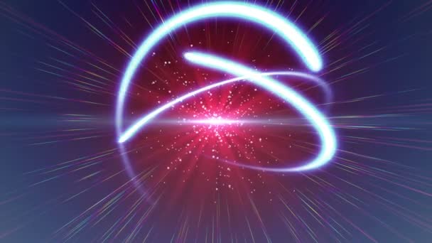 Átomo órbita rayo luz abstracta — Vídeos de Stock