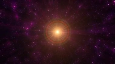 Yıldızlar soyut uzayda uçar