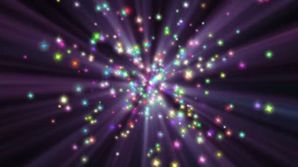 Stars particle color explosion ray — Stock Video