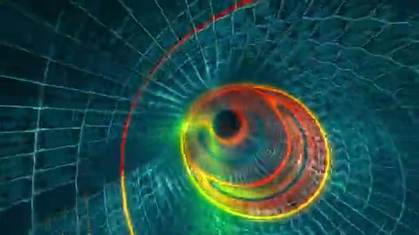 Абстрактный энергетический цветовой туннель — стоковое видео