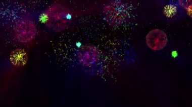 Renkli havai fişek parçacıkları canlandırma 4k