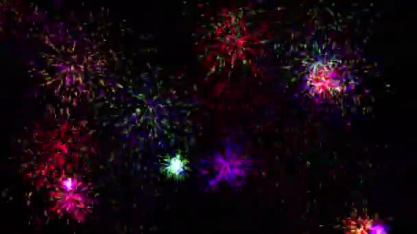 Farbiges Feuerwerk Teilchen Animation 4k — Stockvideo