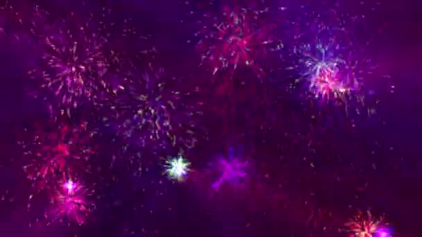 Cor fogos de artifício partículas animação 4k — Vídeo de Stock