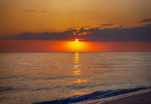 Lever Soleil Sur Mer Plage — Photo