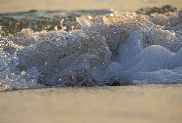 Vague Éclaboussure Mer Plage Macro Gros Plan — Photo