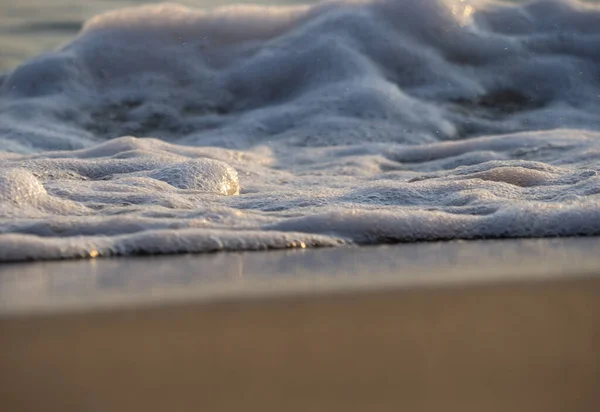 Vlna Splash Moře Pláž Makro Zavřít — Stock fotografie
