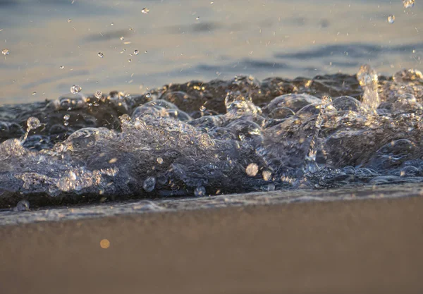 Vlna Splash Moře Pláž Makro Zavřít — Stock fotografie