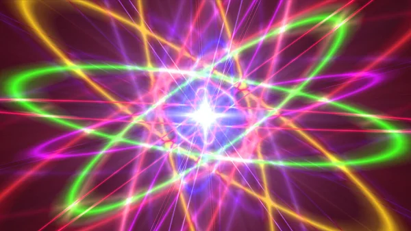 Işık lazer halkalı parıldayan atom yapısı