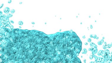 Su arka planı, su damlaları, 3D görüntüleme