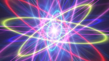 Işık lazer halkalı parıldayan atom yapısı