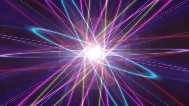 Işık lazer halkalı parıldayan atom yapısı
