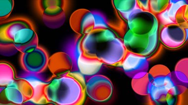 Bokeh soyut arkaplan çizimine sahip renkli daireler