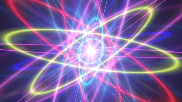 Świecąca Struktura Atomowa Lekkim Pierścieniem Laserowym — Zdjęcie stockowe