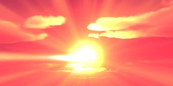 Velké Slunce Obloha Při Krásném Západu Slunce — Stock fotografie