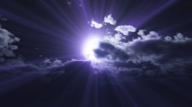 Gece vakti dolunay gökyüzü bulutu, 3 boyutlu resimleme