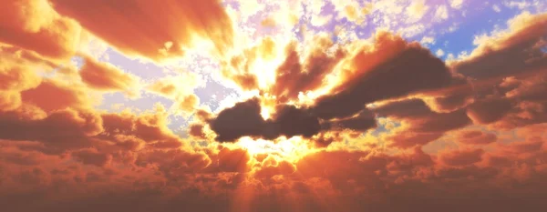 Západ Slunce Východ Slunce Mraky Světelnými Paprsky Dalšími Atmosférickými Efekty — Stock fotografie