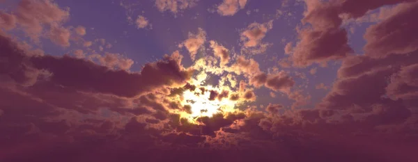 Ηλιοβασίλεμα Ανατολή Σύννεφα Ακτίνες Φωτός Και Άλλα Ατμοσφαιρικά Φαινόμενα Τρισδιάστατη — Φωτογραφία Αρχείου