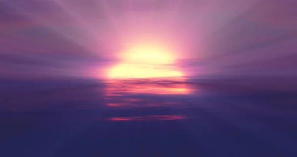 Duży Duży Wschód Słońca Zachód Słońca Renderowania Ilustracji — Zdjęcie stockowe