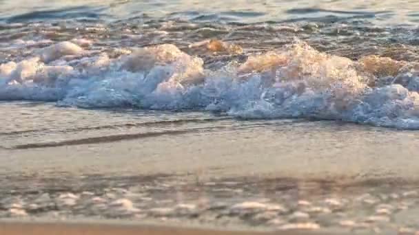 Onda de praia macro câmera lenta — Vídeo de Stock