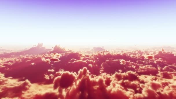 Volar sobre las nubes del atardecer — Vídeo de stock