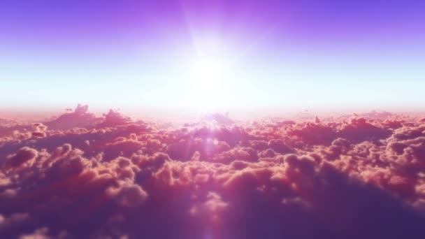 Latać nad chmurami zachodu słońca — Wideo stockowe
