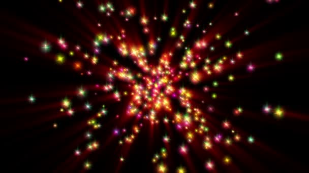 Stars particle color explosion ray — Stock Video