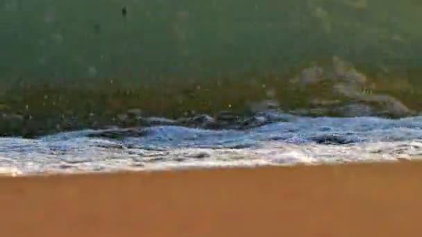 Spiaggia onda macro rallentatore 4k — Video Stock