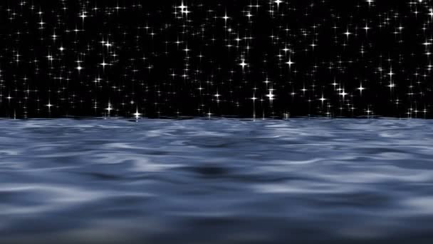 Fondo de escenario de estrella abstracta, agua del lago 4k — Vídeos de Stock