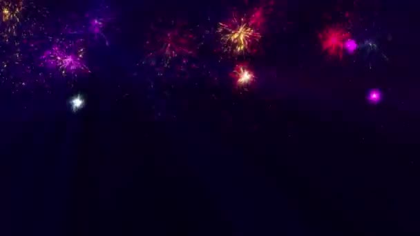 Színes tűzijáték részecskék animáció 4k — Stock videók