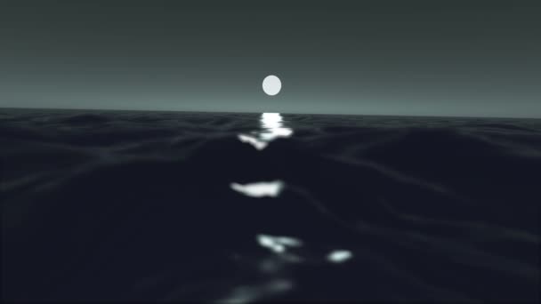 Luna Océano ola cámara lenta 4k — Vídeo de stock