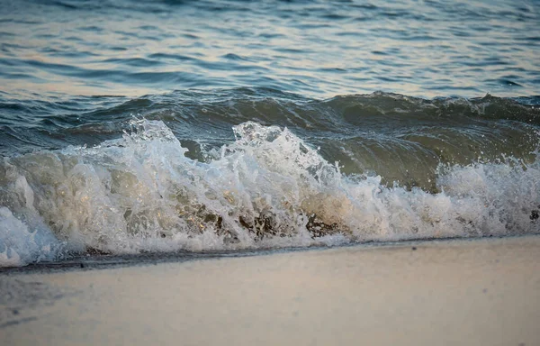 Fala Plusk Morze Plaża Makro Zbliżenie — Zdjęcie stockowe