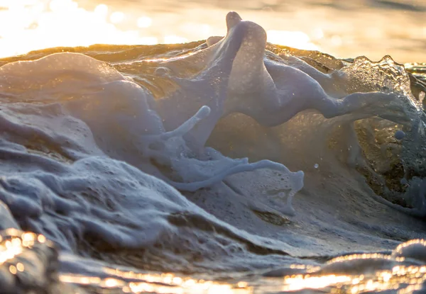 Onda Splash Mar Praia Macro Close — Fotografia de Stock