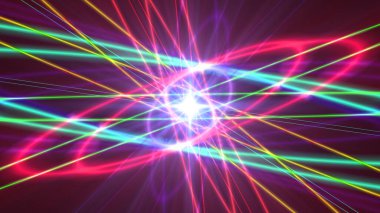 Işık lazer halkalı parıldayan atom yapısı