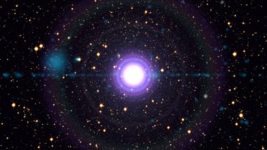 Kozmos yıldızları ışık mercekleri parlıyor