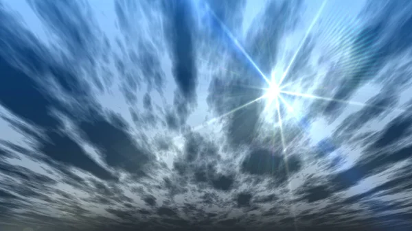 Солнечный Луч Небесных Облаков Абстрактная Иллюстрация Рендеринг — стоковое фото