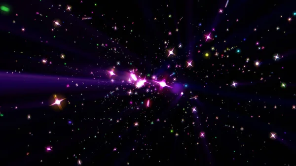 Έγχρωμη Έκρηξη Αστέρια Στο Διάστημα — Φωτογραφία Αρχείου