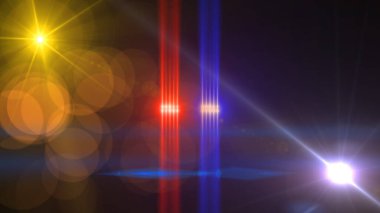 Uzayda dijital lens ışığı parlaması, 3d görüntüleme