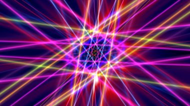 Işık lazer halkalı parıldayan atom yapısı