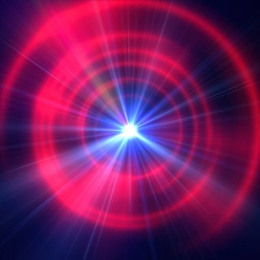 Işık halkalı yuvarlak beton tünel, soyut resimleme