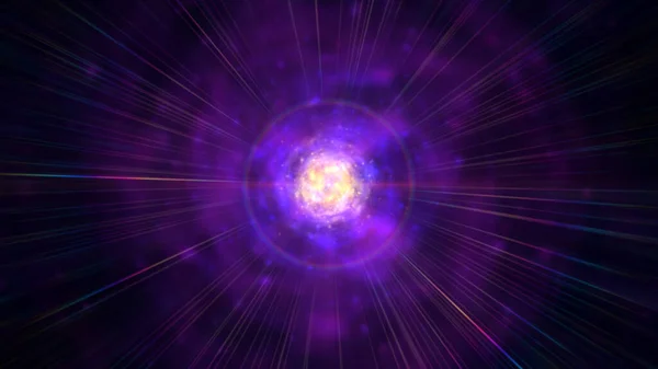 Parlak yuvarlak enerji yapısı illüstrasyonunda geleceksel uzay parçacıkları