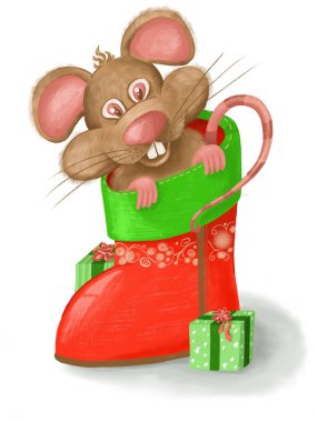 Noel botunda gri sıçan