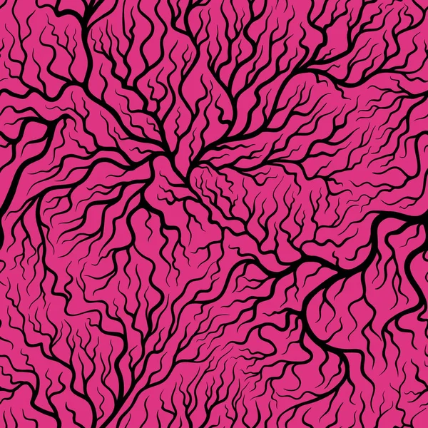 Pembe bir arka plan üzerinde siyah sorunsuz vektör doku. Ağacı motifi