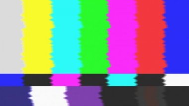 Analog Tv sinyalleri ile kötü girişim, statik ve renk çubukları, aksaklık titreşen sinyal yok