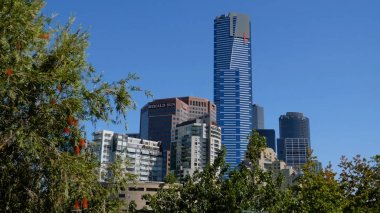 Melbourne, Avustralya - 29 Mart 2018: Gökdelenler Melbourne şehir